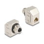 DeLOCK Adaptador M12 X-coded 8 pines hembra a RJ45 hembra Cat.6A STP Metal Plata