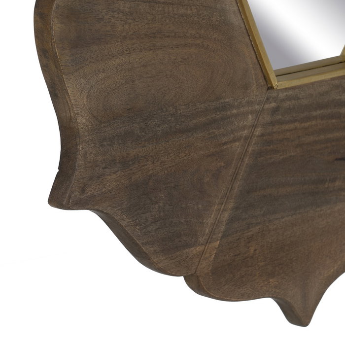 Espejo Marrón Madera de Mango Decoración 90 X 3 X 90 cm