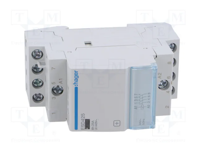 HAGER Contactor ESD 4-polar de instalación 25A 24VAC