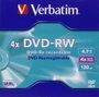 Verbatim DVD-RW 4,7 GB 4x, Pack de 5 unidades, Matt Silver