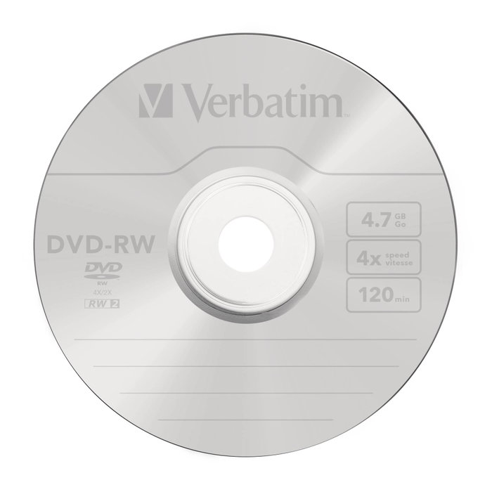 Verbatim DVD-RW 4,7 GB 4x Pack de 5 unidades Jewel Case Matt Silver