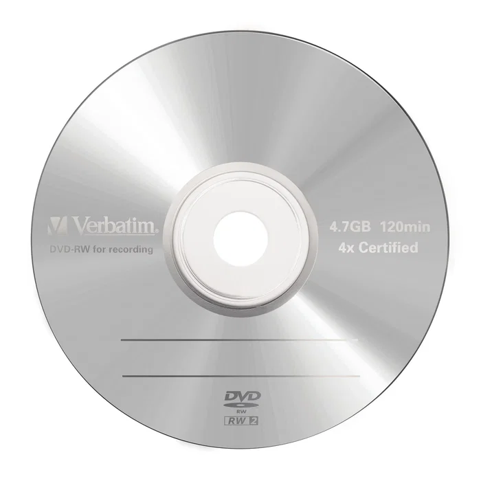 Verbatim DVD-RW 4,7 GB 4x, Pack de 5 unidades, Matt Silver
