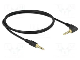 DeLOCK Cable de audio 3,5 mm con conector angular 1 m Negro
