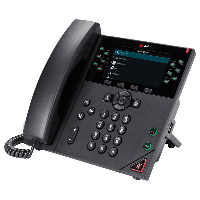 HP Teléfono IP Poly VVX 450 SIP, Negro, 12 Líneas, Pantalla LCD 4.3", PoE