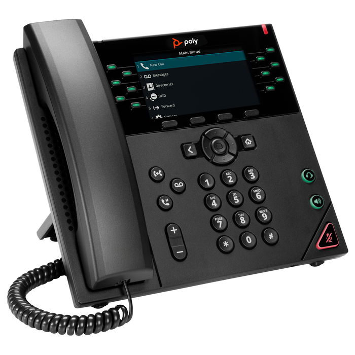 HP Teléfono IP Poly VVX 450 SIP, Negro, 12 Líneas, Pantalla LCD 4.3", PoE