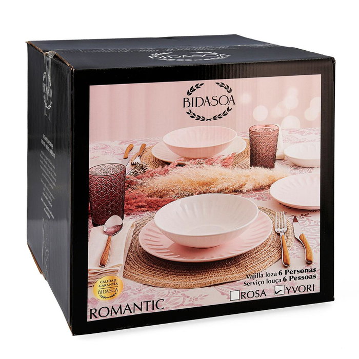 Vajilla Cerámica Romantic Ivory Bidasoa 18 Piezas - 6 Personas Vajilla Cerámica Romantic Ivory Bidasoa 18 Piezas - 6 Personas