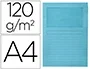 Q-connect Subcarpeta de Cartulina DIN A4 Azul 120 g/m² con Ventana Transparente - Certificado Blue Angel
