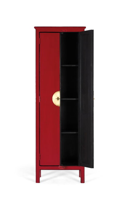 GINER Y COLOMER Armario de 2 Puertas en Madera de Mango Rojo, 180x60x35 cm