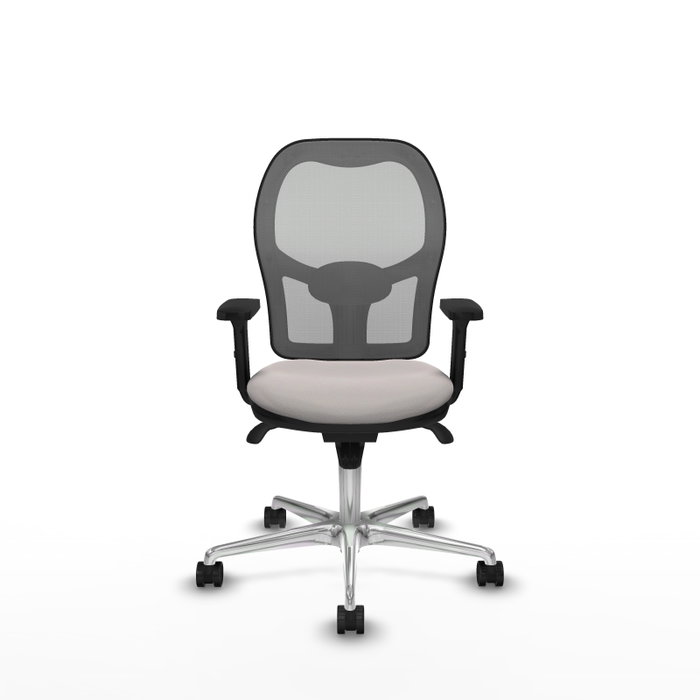 PIQUERAS Y CRESPO Silla de oficina Jorquera con mecanismo Sincro, Blanco y Gris