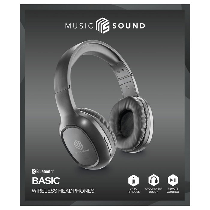 Cellularline Music & Sound BASIC Auriculares Diadema Bluetooth 5.0 con Micrófono, 14h Batería, Negro