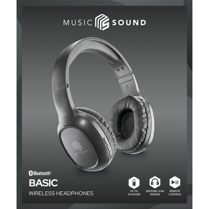 Cellularline Music & Sound BASIC Auriculares Diadema Bluetooth 5.0 con Micrófono, 14h Batería, Negro