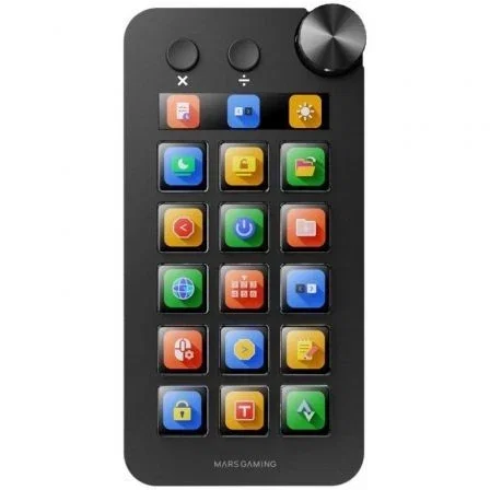 Mars Gaming Control Deck MSD-NEO 15 Teclas LCD Rueda Control Botones Negro para Productividad y Streaming
