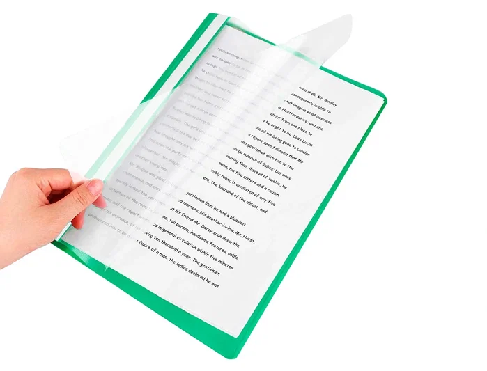 Q-connect Carpeta dossier con fástener plástico verde DIN A4
