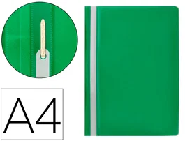 Q-connect Carpeta dossier con fástener plástico verde DIN A4