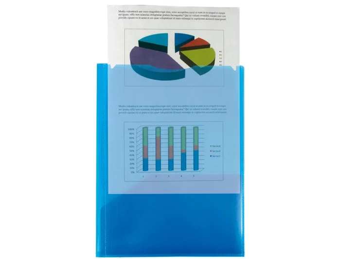 Liderpapel Carpeta Dossier Dos Bolsas Canguro Azul DIN A4