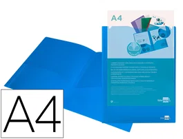 Liderpapel Carpeta Dossier Dos Bolsas Canguro Azul DIN A4