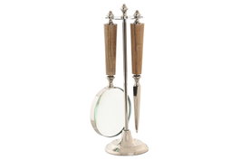 DKD Home Decor Set de Lupa de Mano 2 Piezas con Soporte y Abrecartas