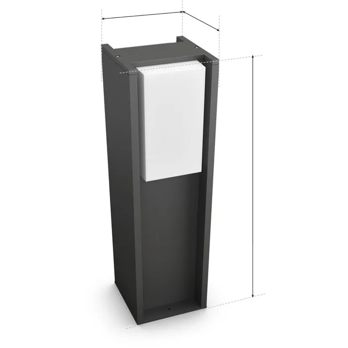 Philips Hue Baliza de perfil bajo Turaco, Gris antracita, IP44, Luz blanca y de color, 1100 lúmenes
