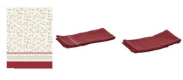 DKD Home Decor Set de 3 Paños de Algodón Acebo Rojo, Blanco y Verde