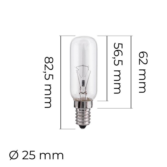 Bombilla Incandescente Tubular Transparente 25W E14 Luz Cálida 220-240V Bombilla Incandescente Tubular Transparente 25W E14 Luz Cálida 220-240V