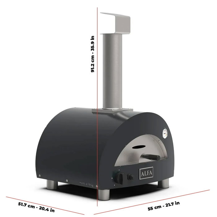 Alfa Forni Linea Moderno Horno de Pizza Portátil Gris Ardesia Alfa Forni Linea Moderno Horno de Pizza Portátil Gris Ardesia