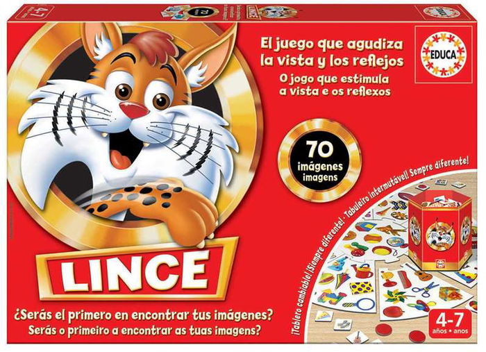 Educa Borrás Juego El Lince 70 Imágenes 17472 Juego de Entretenimiento para Niños a partir de 4 Años