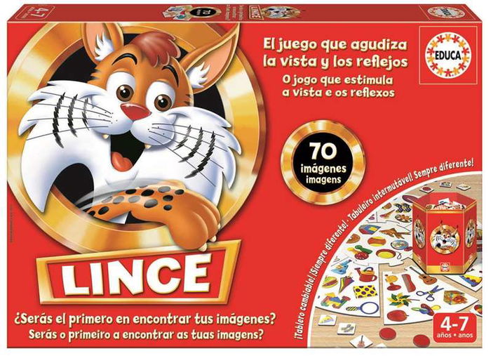 Educa Borrás Juego El Lince 70 Imágenes 17472 Juego de Entretenimiento para Niños a partir de 4 Años