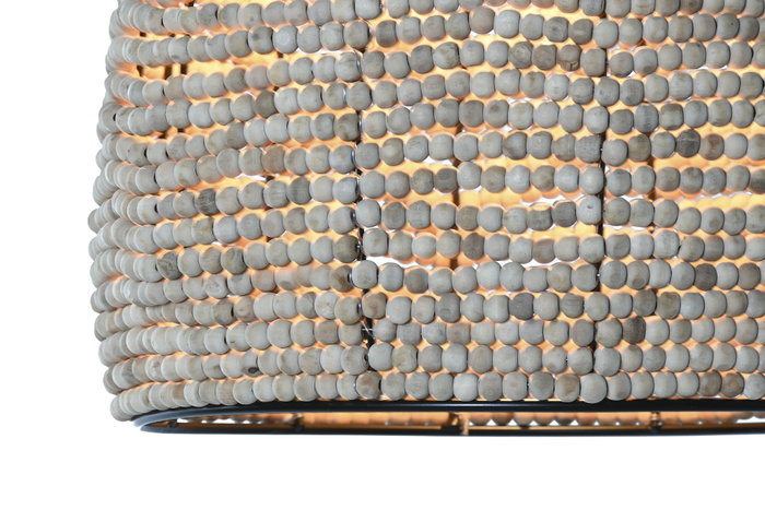 DKD Home Decor Lámpara de Techo de Madera y Metal con Bolas Natural