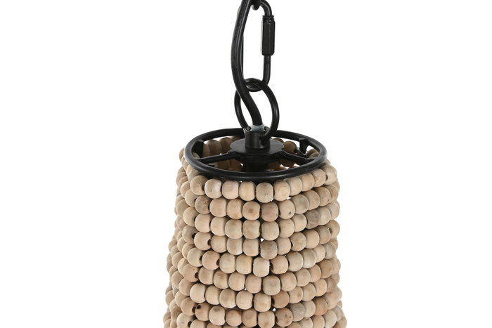 DKD Home Decor Lámpara de Techo de Madera y Metal con Bolas Natural