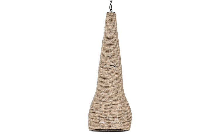 DKD Home Decor Lámpara de Techo de Madera y Metal con Bolas Natural