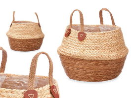 Giftdecor Cesto Plegable Asas Esparto Mixto 42x42x38 cm (Set de 6)
