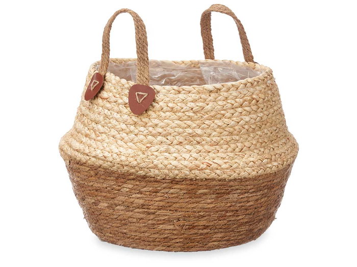 Giftdecor Cesto Plegable Asas Esparto Mixto 42x42x38 cm (Set de 6)