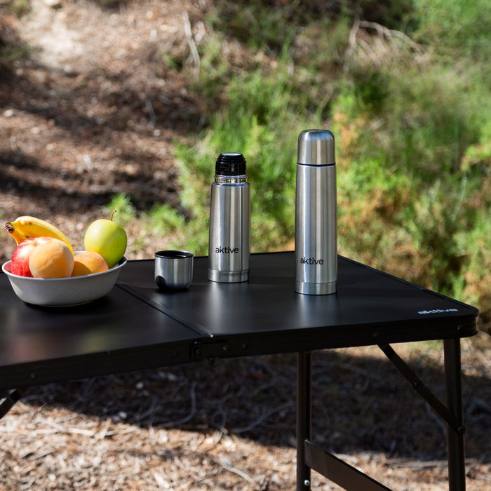 AKTIVE Mesa Plegable de Aluminio 90x60x7 cm