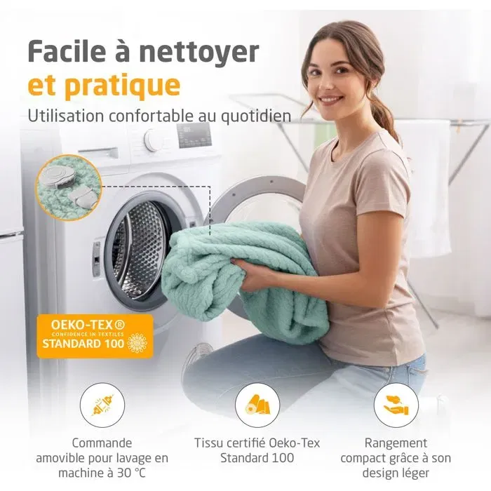 Medisana Manta Térmica HB 417 Reversible 120W, 9 Niveles, 180 x 130 cm - Verde