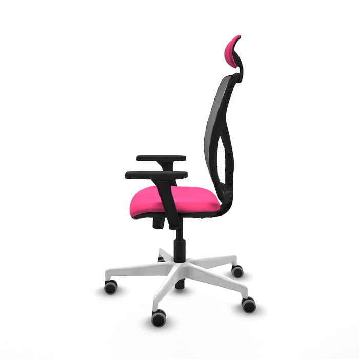 PIQUERAS Y CRESPO Silla de oficina Motilla Rosa y Gris con Mecanismo Sincro PIQUERAS Y CRESPO Silla de oficina Motilla Rosa y Gris con Mecanismo Sincro