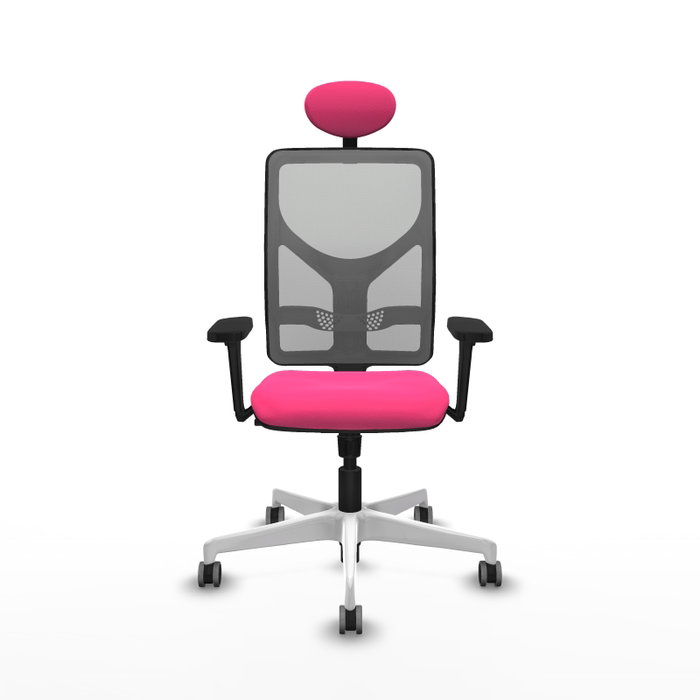 PIQUERAS Y CRESPO Silla de oficina Motilla Rosa y Gris con Mecanismo Sincro PIQUERAS Y CRESPO Silla de oficina Motilla Rosa y Gris con Mecanismo Sincro