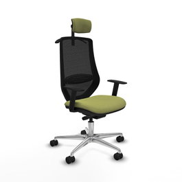 PIQUERAS Y CRESPO Silla de oficina Mardos con mecanismo Sincro/Traslack Verde oliva/Negro