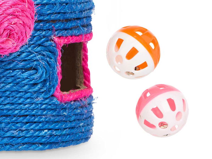 Mascow Rascador Cuerda Bola Con Cascabeles, Colores Surtidos, 17x17x10 cm (Set de 12)