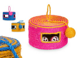 Mascow Rascador Cuerda Bola Con Cascabeles, Colores Surtidos, 17x17x10 cm (Set de 12)