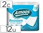 Amoos Papel Higienico 2 Capas 100 mm Diametro x 87 mm Alto Paquete 12 Rollos