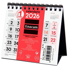 Finocam Calendario Sobremesa 2026 Neutro Números Grandes XXS 110x100mm Ref. 781330026