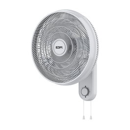 EDM Ventilador de Pared Blanco Ø40 cm, 55W, 3 Velocidades, Oscilante, Caudal 2600 m³/h, Inclinación Ajustable, Rejilla de Seguridad