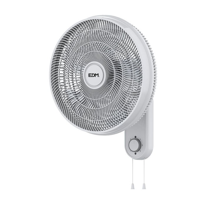 EDM Ventilador de Pared Blanco Ø40 cm, 55W, 3 Velocidades, Oscilante, Caudal 2600 m³/h, Inclinación Ajustable, Rejilla de Seguridad EDM Ventilador de Pared Blanco Ø40 cm, 55W, 3 Velocidades, Oscilante, Caudal 2600 m³/h, Inclinación Ajustable, Rejilla de Seguridad