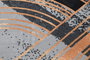 DKD Home Decor Alfombra Geométrica Negro y Dorado 60x240 cm