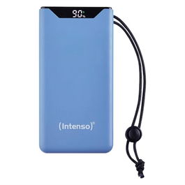 Intenso Powerbank F10000, 10000 mAh, Carga Rápida Power Delivery 20W y QC 3.0, Color Azul, Batería de Polímero de Litio, USB-A y USB-C