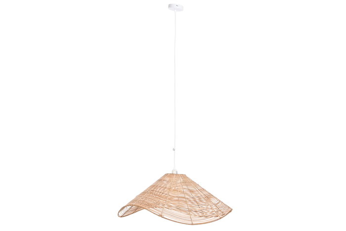 DKD Home Decor Lámpara de Techo de Ratán Marrón Claro 64x64x34 cm