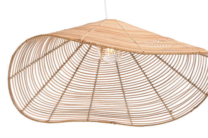 DKD Home Decor Lámpara de Techo de Ratán Marrón Claro 64x64x34 cm