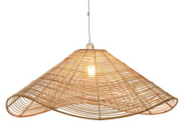 DKD Home Decor Lámpara de Techo de Ratán Marrón Claro 64x64x34 cm