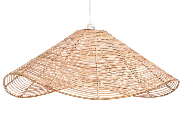 DKD Home Decor Lámpara de Techo de Ratán Marrón Claro 64x64x34 cm