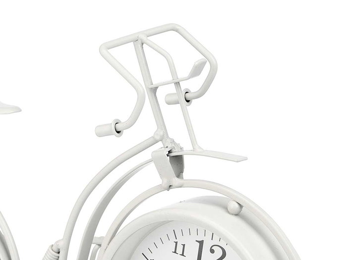 Giftdecor Reloj Forja Bicicleta Blanco 22.5 cm Metal (Set de 4)